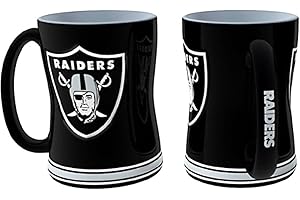 BOELTER BRANDS NFL Sculpted Coffee Mug, 14 Ounces, Oakland Raiders