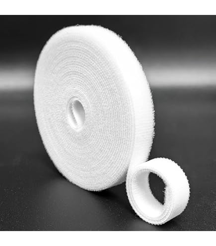 US$ 8.99 - BQS 0.5 Inch Width Self Adhesive Hook And Loop Sticky Back Tape Fastener 16 Feet(White