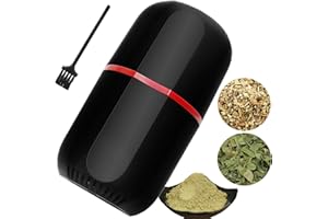 Herb Grinder Electric, Turimon Large Herbal/Coffee Grinders/Mill/Crusher for Spice and Herbs With Cleaning Brush - Black