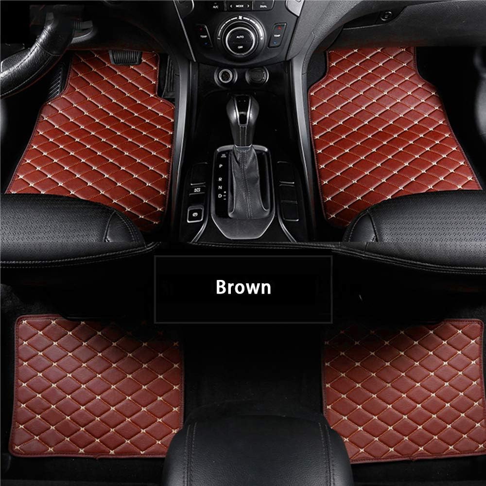 DBL Car Floor Mats for ALFA Romeo Giulia Mito Stelvio Waterproof Non-Slip Luxury Leather Floor Liners 4Pcs/Set Brown