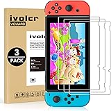 [3 Pack] Screen Protector Tempered Glass for Nintendo Switch, iVoler Transparent HD Clear Anti-Scratch Screen Protector Compa