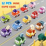 LULULIA Pull Back Cars 12 Pack Toy Set with Storage Box Playmat for Toddlers view 4