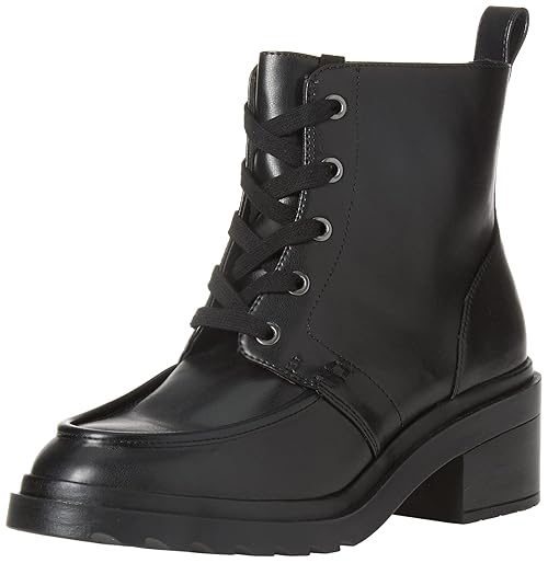 Amazon Essentials Women's Moc Toe Boot, Black, 10.5 Wide