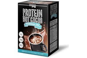 WHOLESOME PROVISIONS Protein Hot Chocolate, Keto Hot Chocolate Mix, Low Carb Hot Cocoa, 15g Protein, 2g Net Carbs, Low in Sugar, Instant Hot Coco, 7 Individual Macro-Controlled Packages (Marshmallow, 1 Pack)