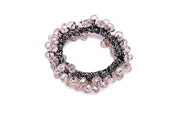 Buddha Jewelry Pink Buddha Crystal Hair Tie Bracelet Hand Made