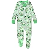 HonestBaby unisex-baby Celebration Non-slip Footed Pajamas One-piece Sleeper Zip-front Pjs 100% Organic Cotton