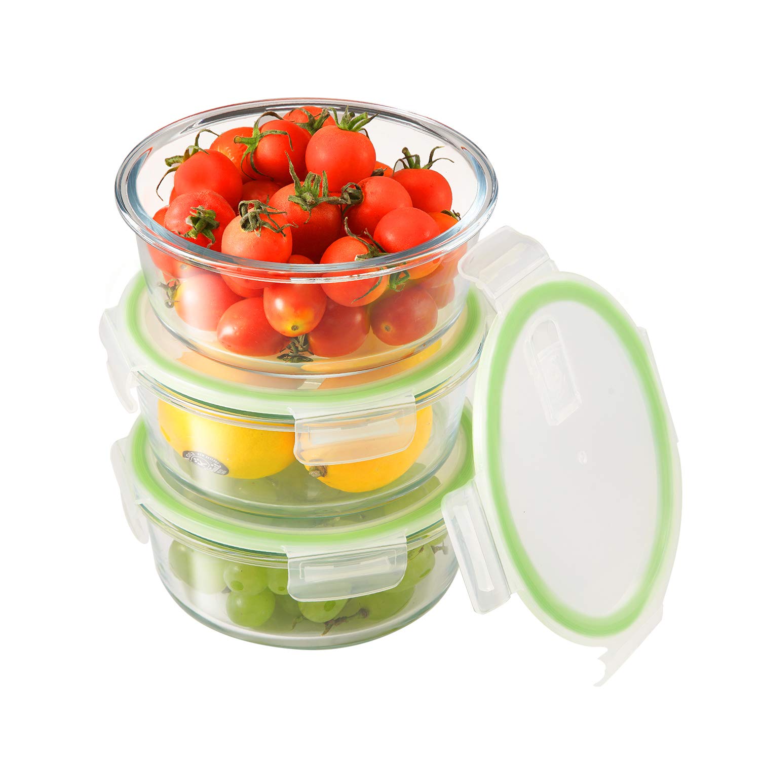 boss round glass food container