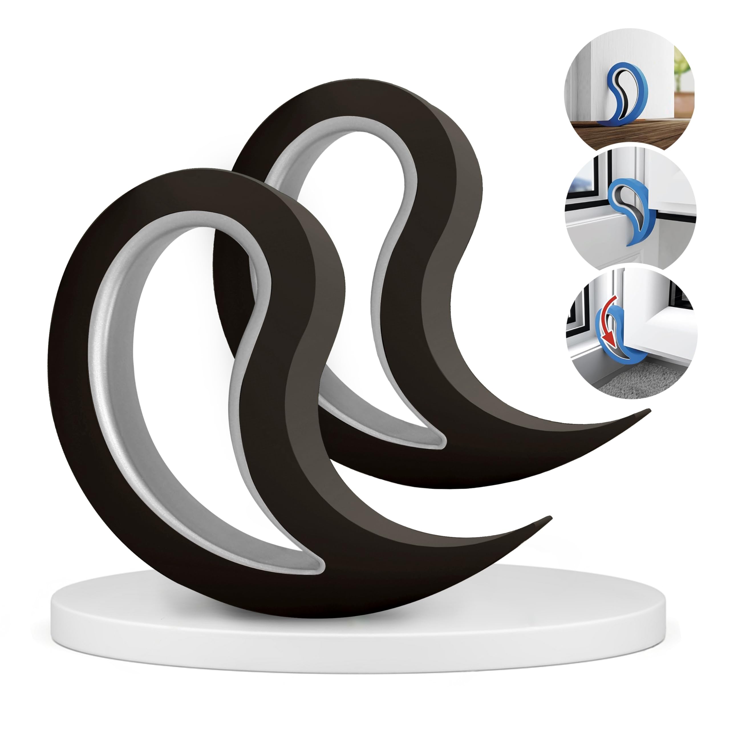 Stoppy, Stoppy, doorstopper, windowstopper, Stopper, Set of 2 (Available in 14 Variations) (Black)