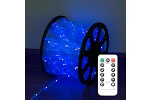 Czarniozk LED Rope Lights, 100Ft 360°Waterproof LED Rope Lighting, 429 LEDs 110V 8 Modes Remote Control Timer Led Strip Light for Indoor Outdoor Party Holiday Garden Decoration (Blue)
