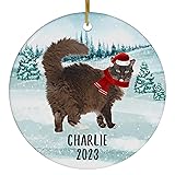 Santa Hat and Scarf Welcome Winter Chocolate LaPerm