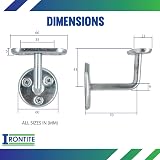 IRONTITE 4x Silver Heavy Duty Handrail Brackets BZP Steel Banister Stair Rail view 3