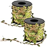 SPDTECH Burlap Leaf Ribbon 33 Feet 2PCS Natural Jute Twine Ribbon with Artificial Leaves for Crafts Wedding Jungle Safari Party Baby Shower Décor Home Decor