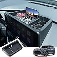 TOPINSTALL 2024 2025 New Dash Organizer Compatible with Toyota Grand Highlander Accessories, Center Console Screen Dashboard Tray with Anti-Slip Rubber Mat Phone Holder