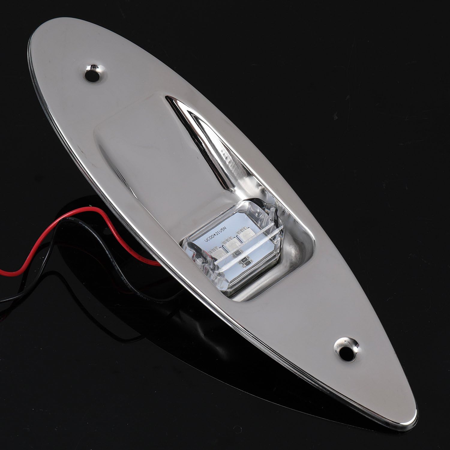 LEANINGTECH One Pair Marine Boat Yacht Light 12V Stainless Steel, Waterproof, LED Bow Navigation Lights Pontoons Sailing Signal Lights, Teardrop Bow Lights, Red and Green : Sports & Outdoors