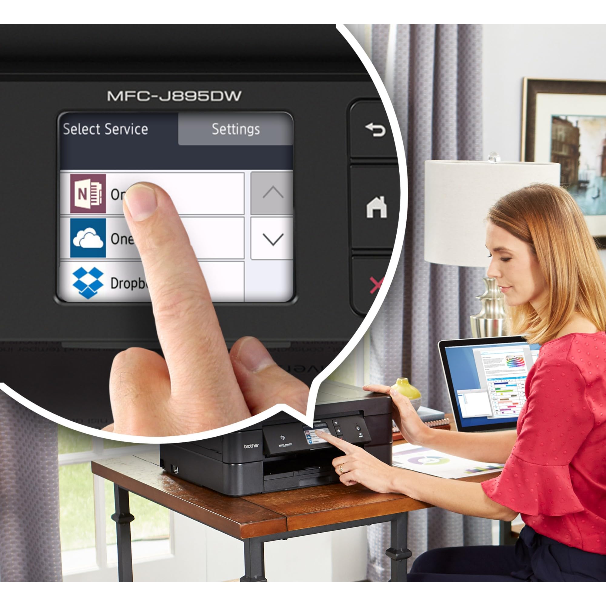 Brother Wireless All-In-One Inkjet Printer, MFC-J895DW, Multi-Function Color , Duplex Printing, NFC One Touch to Connect Mobile Printing, Amazon Dash Replenishment Enabled