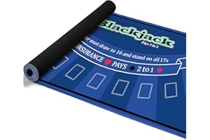 LILXIU 70" x 35" Poker Mat for Table Blackjack Tabletop Layout with Non-Slip Rubber Backing, Waterproof Tear-Resistant Surface for Home Game Nights