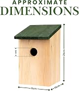 Garden Mile Traditional Wooden Bird House 4 Pack with Black Roof 30mm Hole view 3