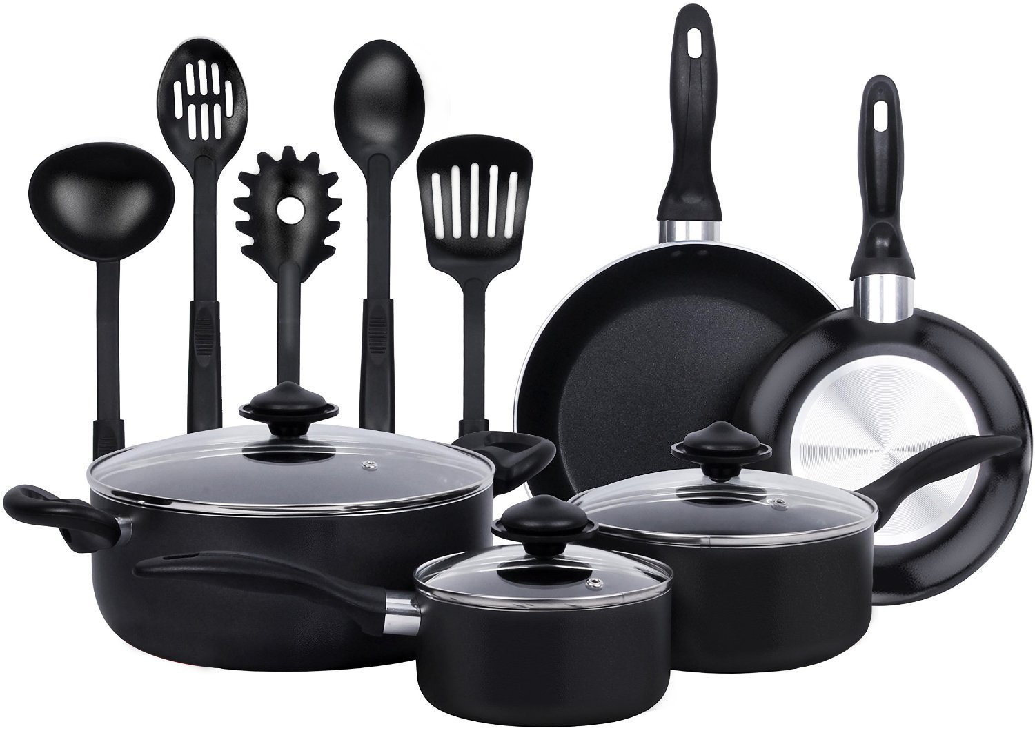 Buy 13Pieces Heavy Duty Cookware Set Black, Highly Durable, Even