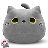 Gray Cat Plush Pillows Toys, 12" Kawaii Gray Cat