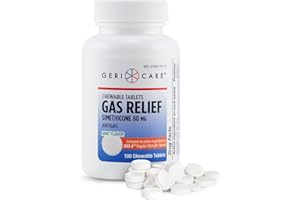 GeriCare Simethicone Chewable Gas-Relief Tablets 80mg | Fast Relief for Gas, Bloating and Discomfort | Mint-Flavored Anti-Gas Chewables | Oral Adult Gas Pain Relief | Anti-Flatulence Aid (100 Tablets)