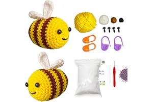 LEEVOT Crochet Kit for Beginners Adults and Kids, Crochet Starter Kit w/Step-by-Step Video Tutorials, Amigurumi Knitting Set, Bear Bee Bella