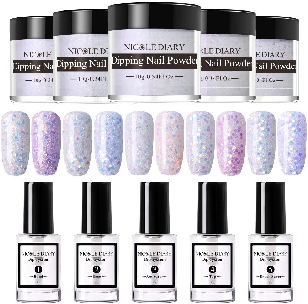 NICOLE DIARY Color Changing Dip Nail Powder Nail Starter Kit Acrylic