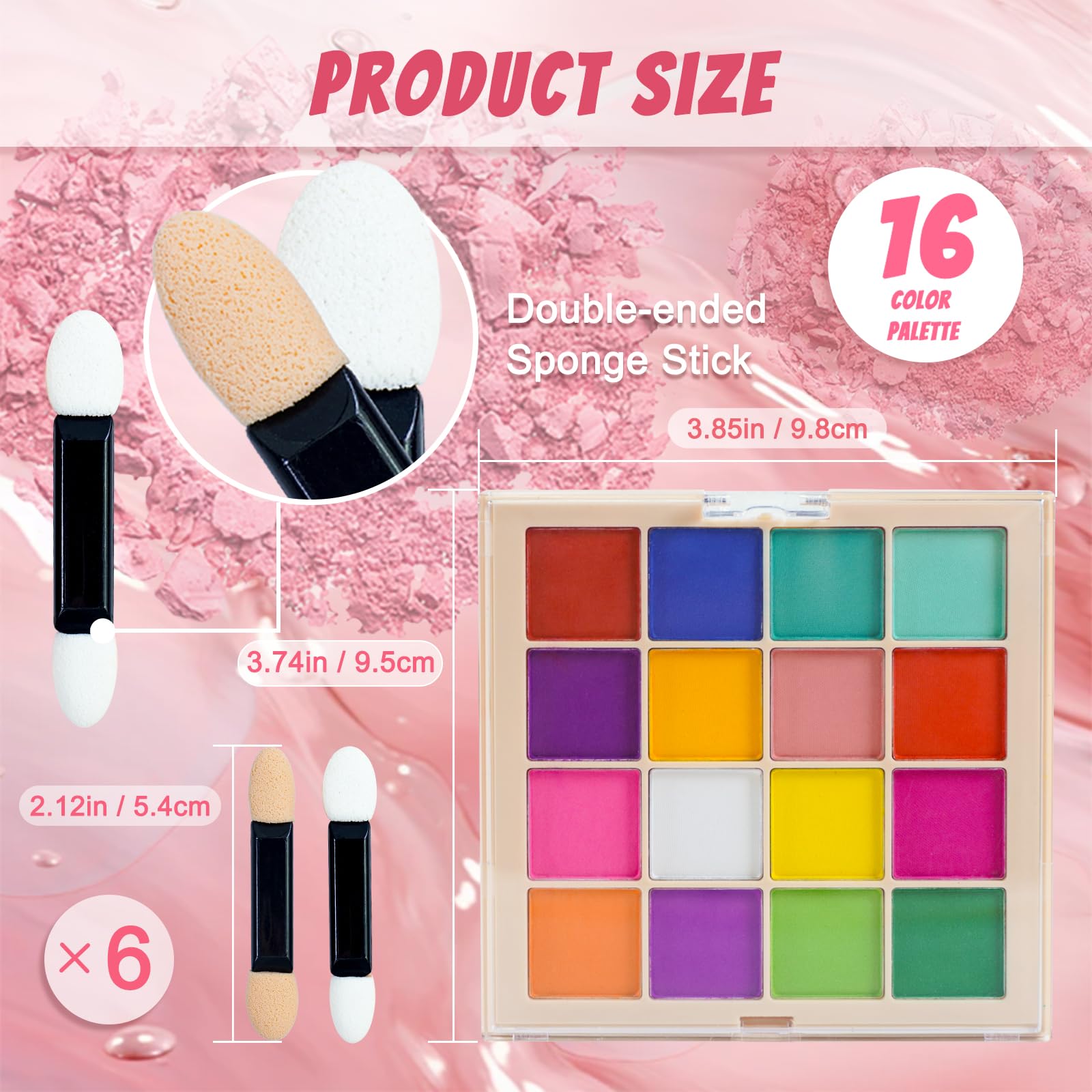 MKNZOME Nail Pigment Powder Palette, 16 Colors Solid Pigment Powder for Nails Set Pigmentos para Uñas, Nail Art Palette Manicure DIY Accessories - Image 5