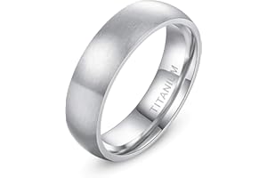 TIGRADE 4mm 6mm 8mm Titanium Ring Brushed Dome Wedding Band Comfort Fit for Man Women