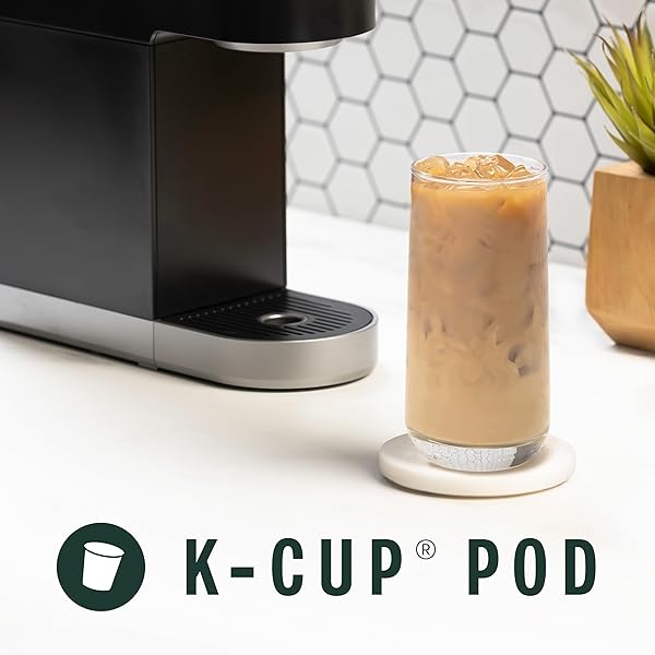 STARBUCKS K-CUP PODS, MEDIUM ROAST ICED COFFEE BLEND, SIGNATURE BLACK FOR KEURIG MAKERS, 100% ARABICA, 1 BOX (10 PODS)