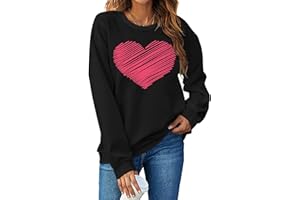 LHBNK Valentines Day Sweatshirt Women Love Heart Shirts Valentine Pullover Long Sleeve Tops