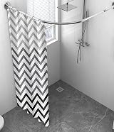 WOODFIB Shower Curtain 180x200 cm Black Chevron PEVA Anti-Mould 12 Hooks view 8
