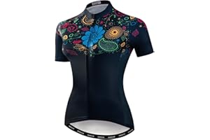 JPOJPO Womens Cycling Jersey,Bike Shirt Quick-Dry Breathable Reflective S-2XL Tops
