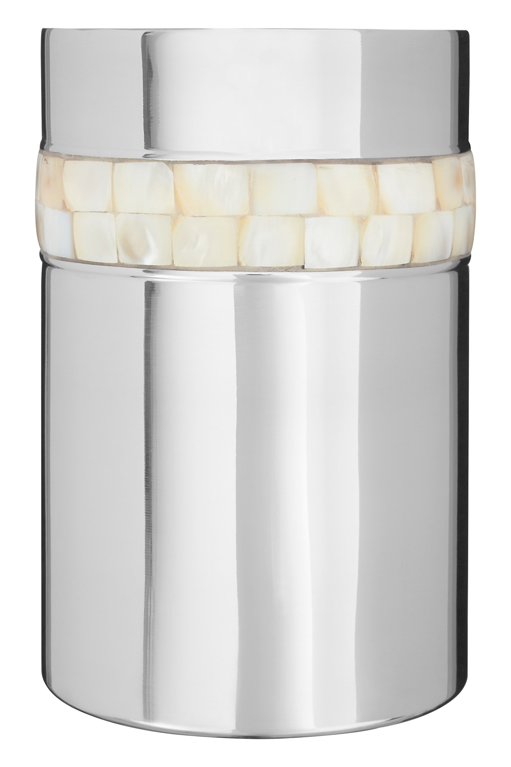 Premier Housewares 507579 Wine Cooler with Mother of Pearl Inlay Design, Silver, 12 x 12 x 18 cm