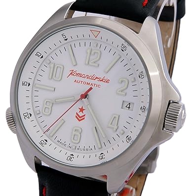 Wostok komandirskie K34 Russische Militär Armbanduhr Weiß 2416/470611