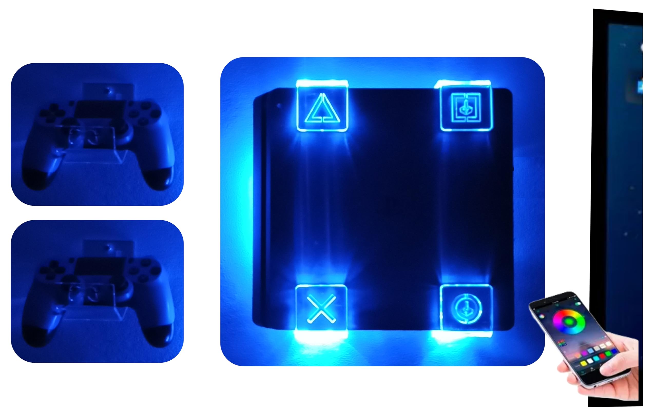 Wall Mount for PS4 PlayStation 4 with Multicolor