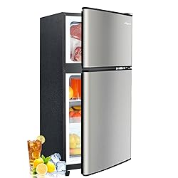 Anypro 3.2 Cu.Ft Double Door Fridge with Freezer, 2