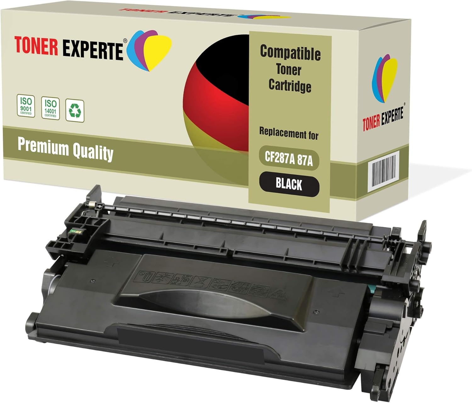 TONER EXPERTE® Compatible with CF287A 87A Premium Toner Cartridge Replacement for LaserJet Enterprise M506 M506dn M506n M506x MFP M527 M527dn M527c M527f M527z Pro M501 M501dn M501n