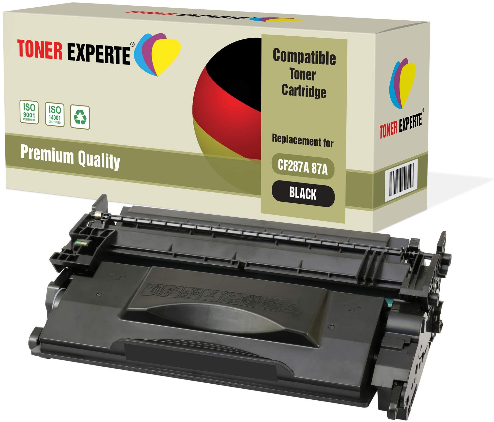 TONER EXPERTE® Compatible with CF287A 87A Premium Toner Cartridge Replacement for LaserJet Enterprise M506 M506dn M506n M506x MFP M527 M527dn M527c M527f M527z Pro M501 M501dn M501n