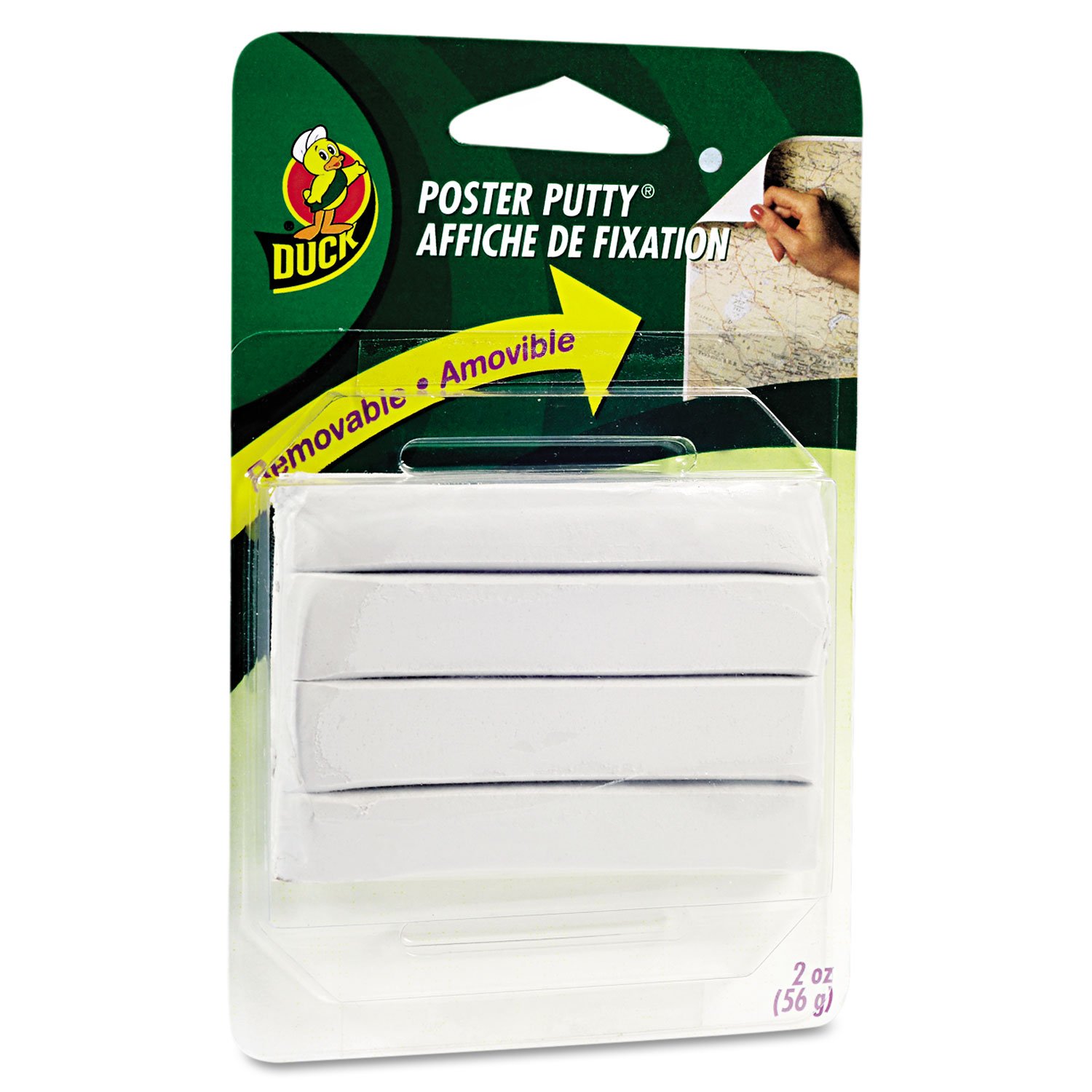 Duck Brand Reusable & Removable Mounting Poster Putty, 2 oz, White (1436912)