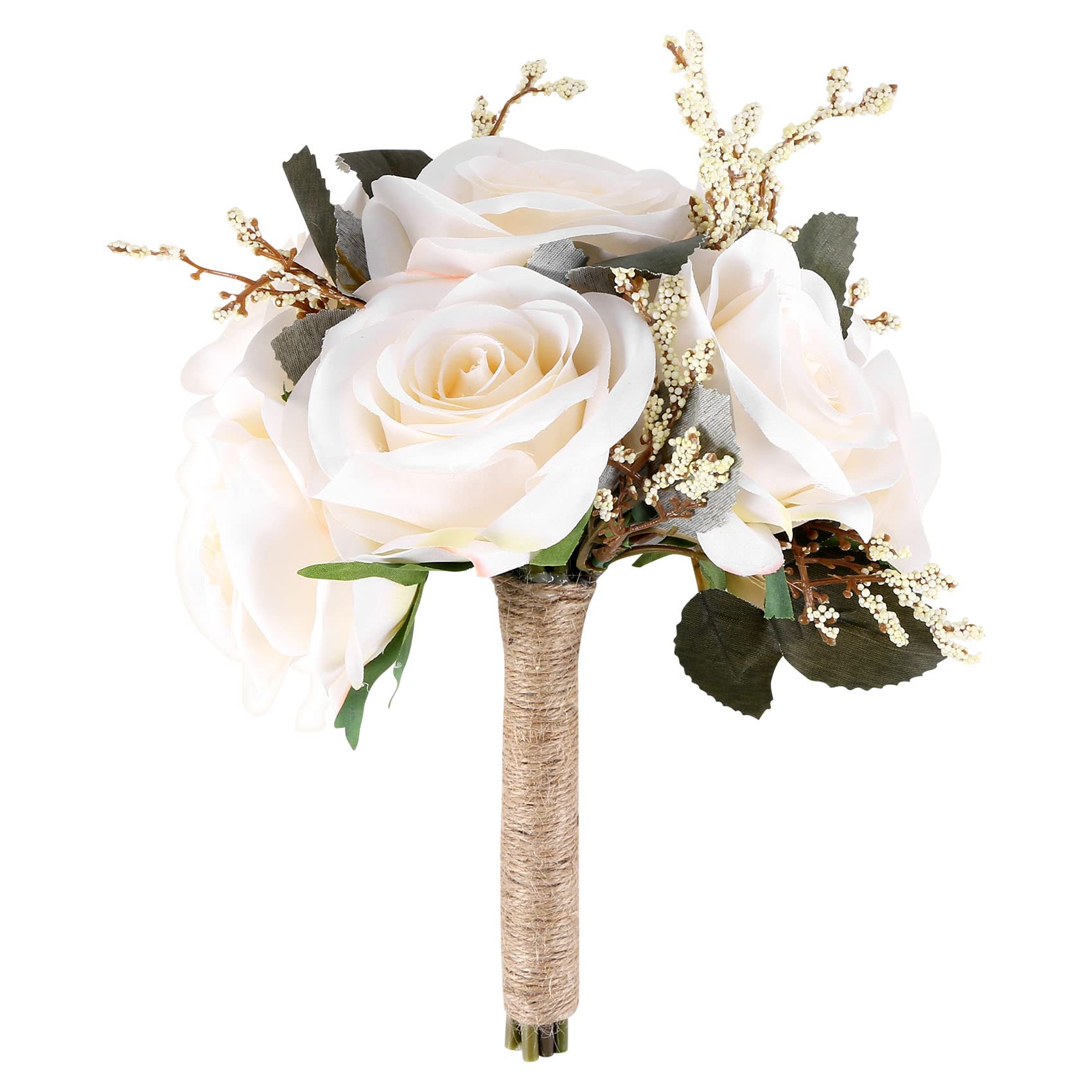 Hacbop Bridal Bouquets for Wedding, Artificial Flower Bouquet Bride Bridesmaid Holding Flower, Flower Girl Bouquet 10inch x 8inch