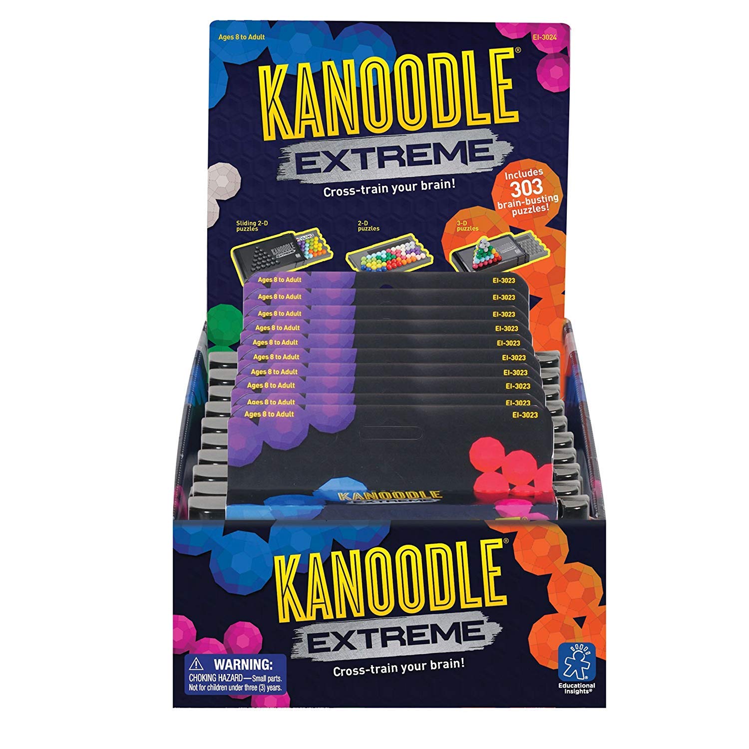 Educational Insights Kanoodle Extreme (Pack of 10) - 3D Brain Teaser Puzzles, Single Player Brain Game, Handheld Travel Games for Kids, Logic Puzzle Games and Gifts for Kids, Teens & Adults Ages 8+