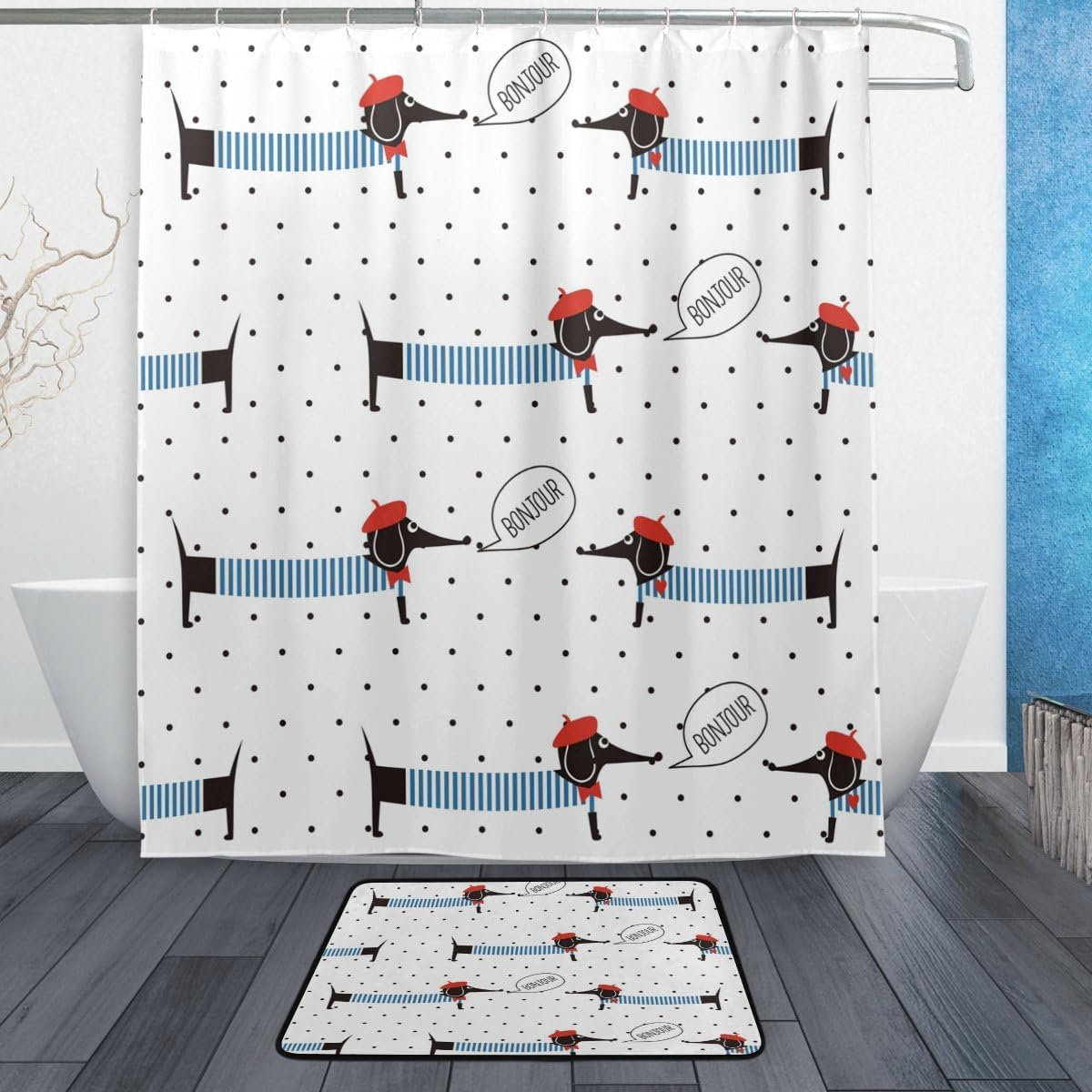 Amazon Com Wozo French Style Dachshund Dog Polyester Fabric