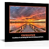 KREATIVE ARTS Excellence Canvas Quotes Art - Inspiring & Motivational Wall Prints Decor for Home & Office - Engaging Design with Uplifting Messages - Ideal Gift for Success Seekers 20x24inch