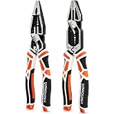 VANQUISH 2Pcs Pliers Set, 8'' Multipurpose Linesman and Long Nose Plier | Wire Cutter/Crimper/Stripper, CRV Steel High Leverage Pliers, 3238-9