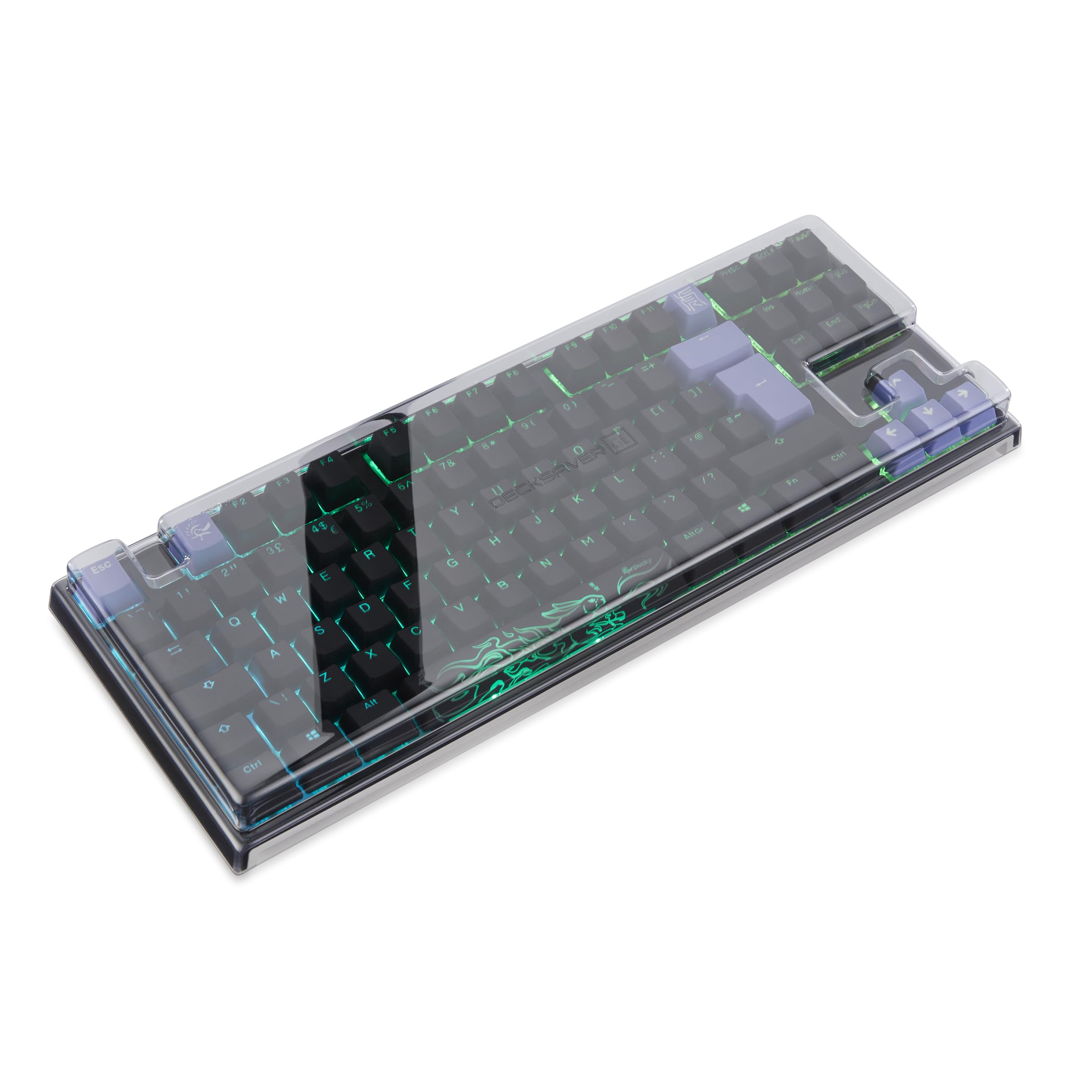 Decksaver cover for Ducky One 2 TKL Cover keyboard series - Smoked/clear protective lid, made in the UK - the gamers' choice for unbeatable protection