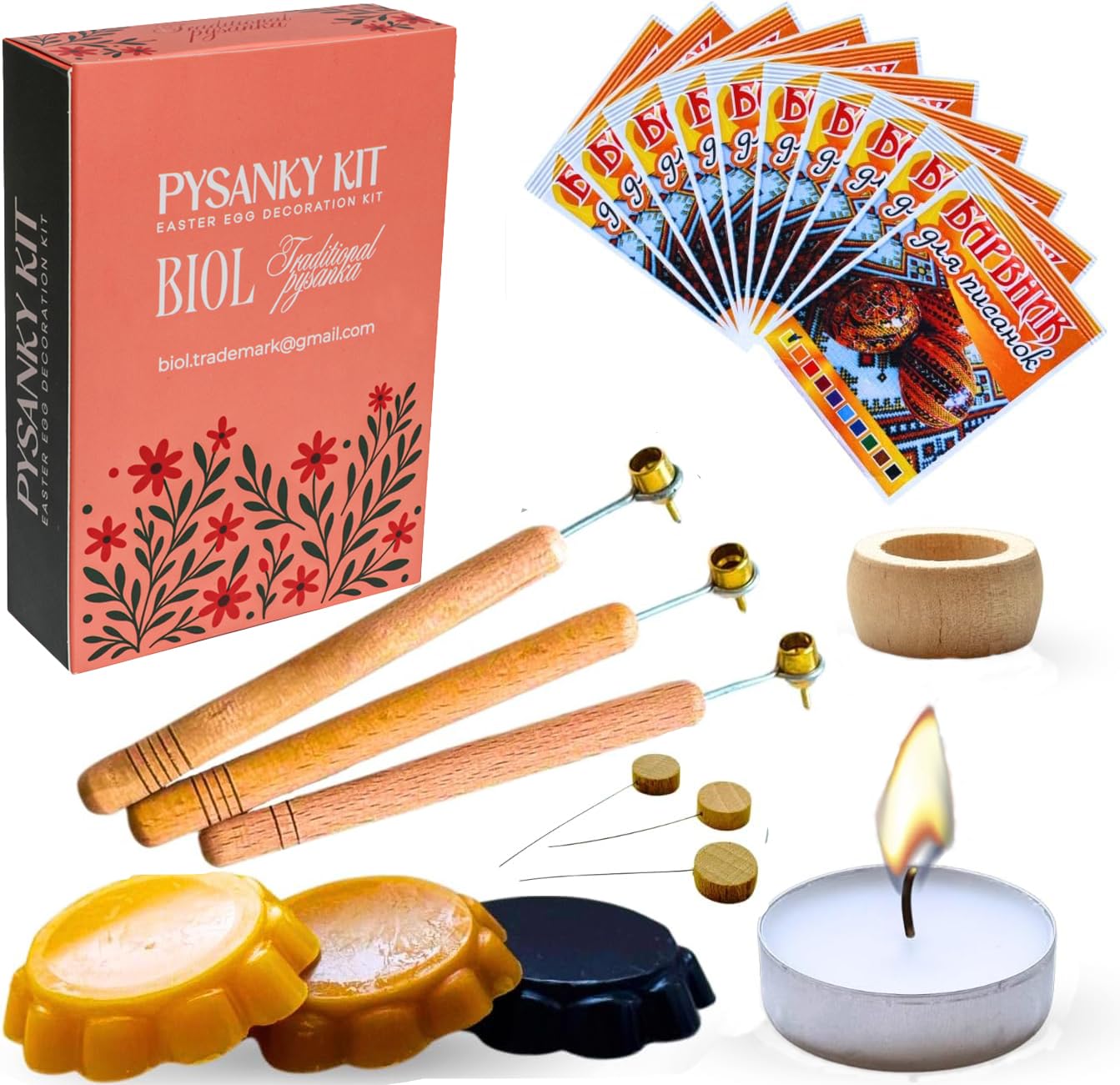 Photo 1 of BIOL Kistka Pysanky Kit - All-in-One Pysanky Tools Ukrainian Egg Supplies - Pysanka Tools Kistkas Wax Pen Pysanky - Ukrainian Easter Egg Decorating Kit