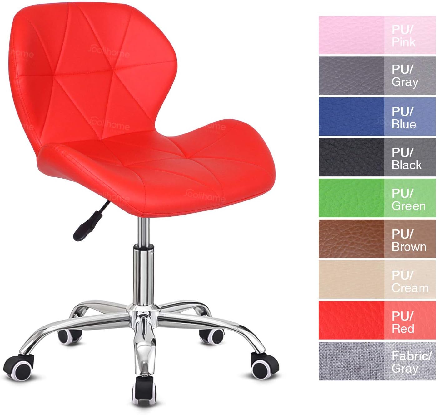 Desk chair for Home,Office Swivel Chair PU Leather Comfy Padded Red