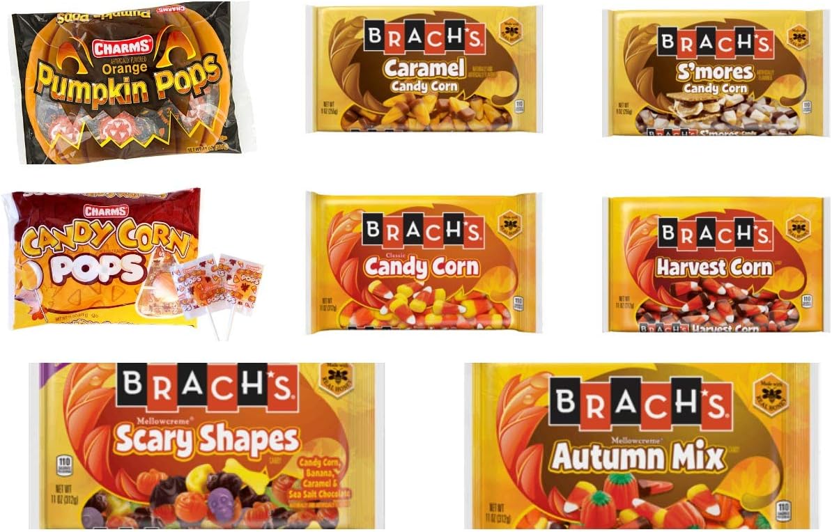 Brachs and Charms Halloween Special Candies, Lollipops (Pack of 8)
