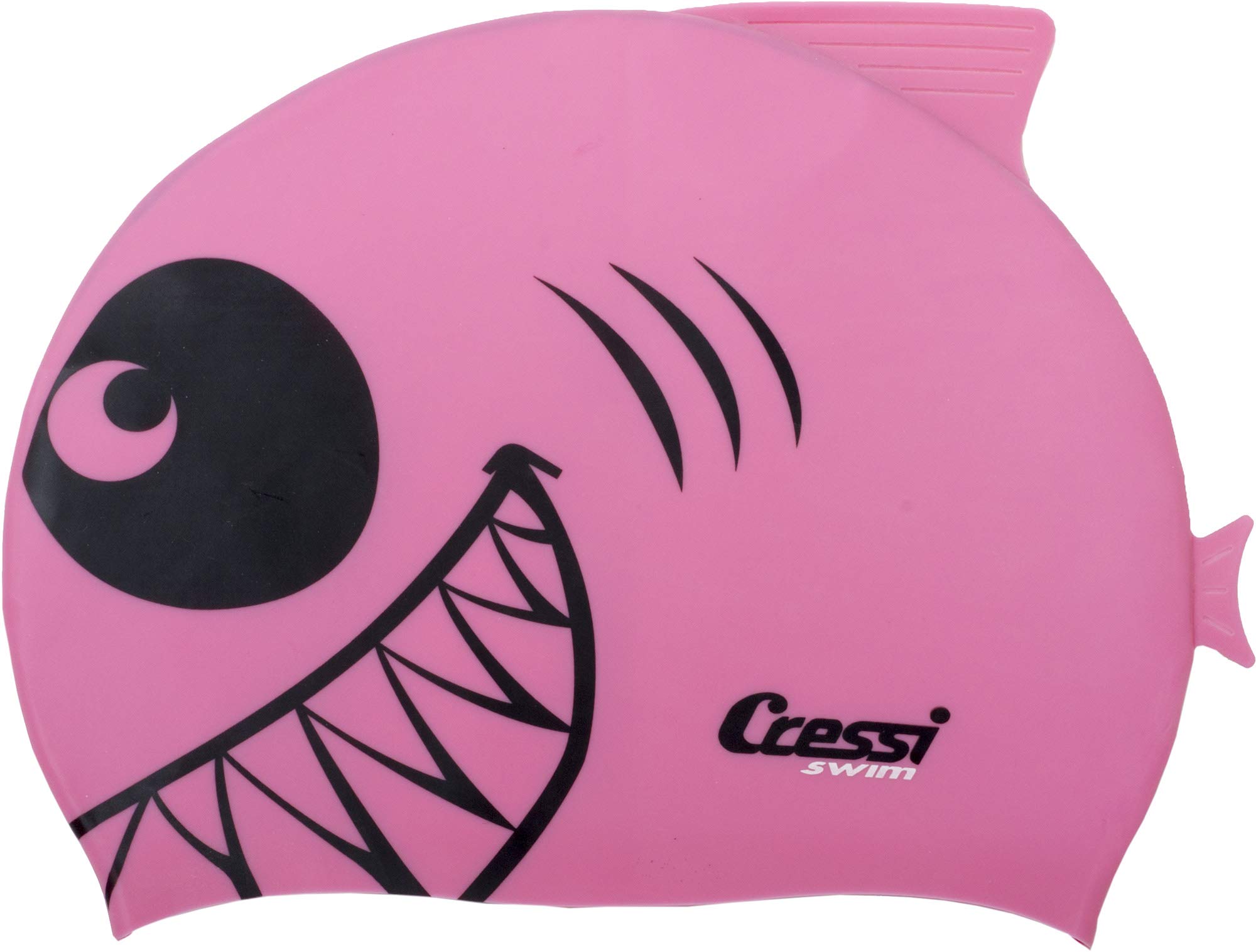 Cressi Unisex Child Silicone Kids Cap Shark Swimming Cap - Pink, Uni