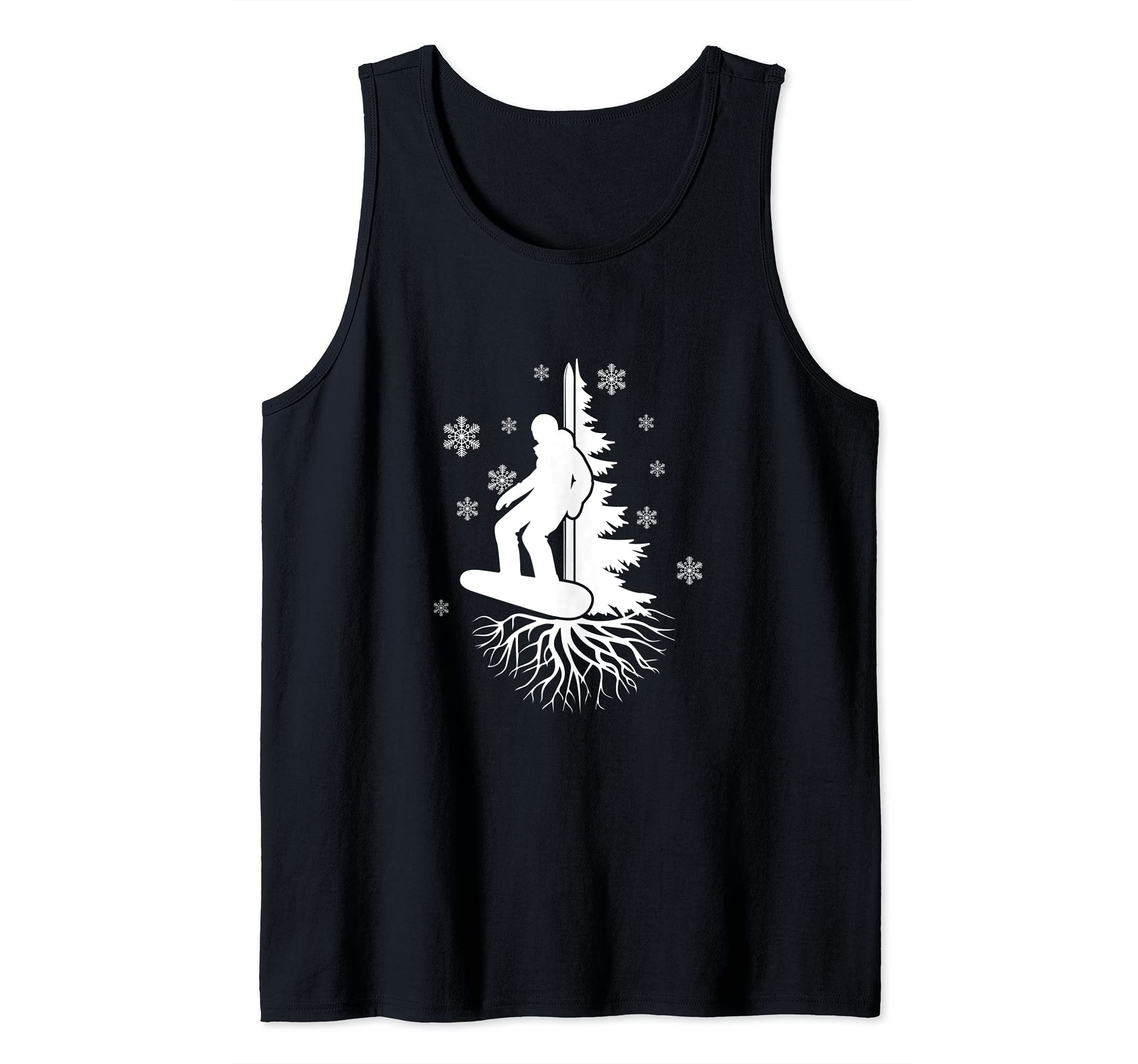 Snowboard Tree Snow Winter Snowflakes Vacation Athlete Tank Top